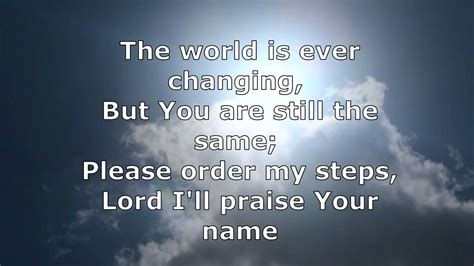 Lyrics to order my steps in your word - 2fr. 1 of 14. [Verse] Em Order my steps in Your Word, dear Lord C Lead me, guide me, every day Am Bm Em Send Your anointing, Father, I pray Am G Order my steps in Your Word Bm Am G Please order my steps in Your Word Em Humbly I ask Thee, teach me Your will C While You are working, help me be still Am Bm Em Though Satan is busy, God is real Am G ... 